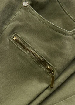 Pantalón cargo en mezcla de algodón elástico