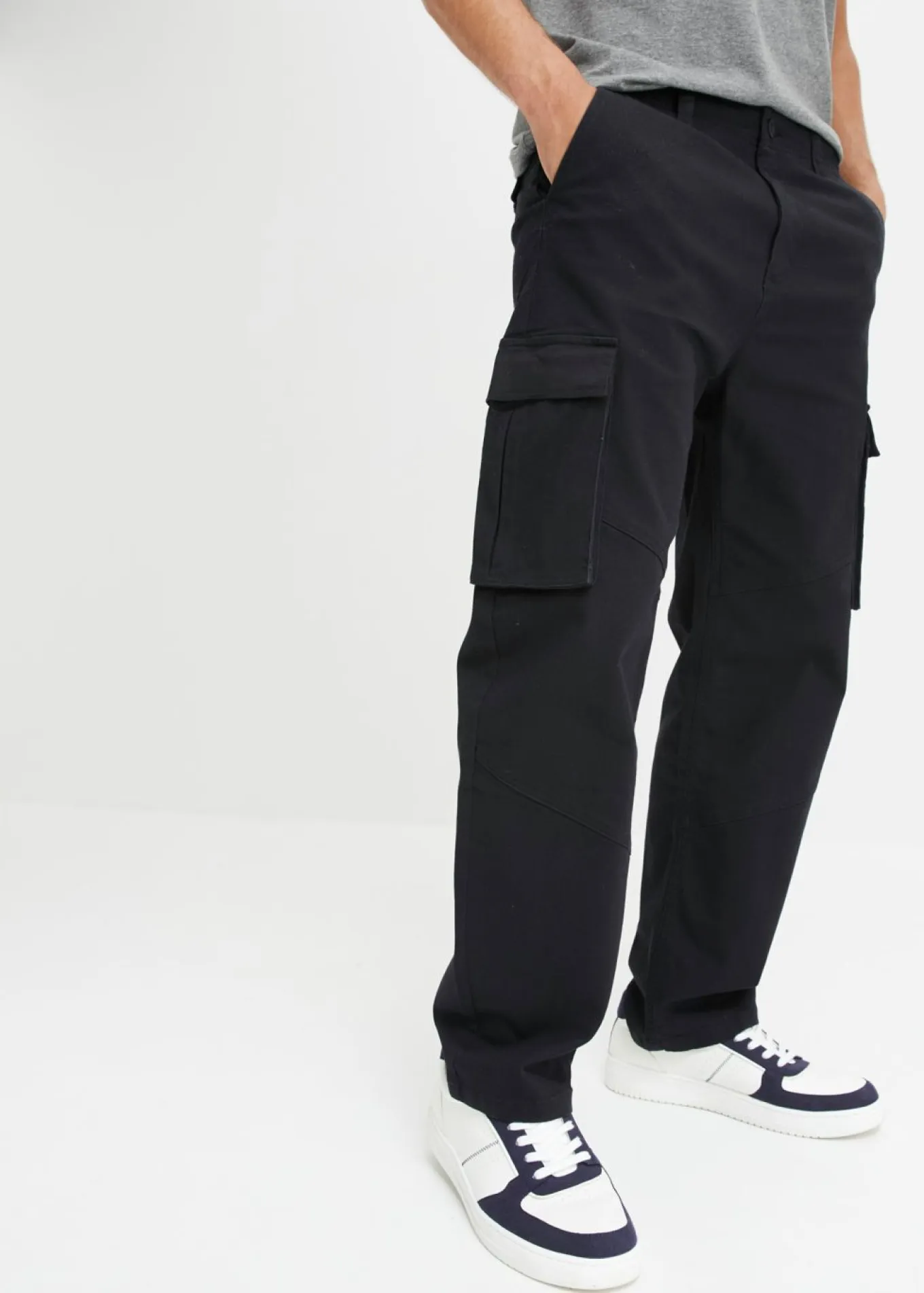 Pantalón cargo holgado de algodón elástico resistente, straight