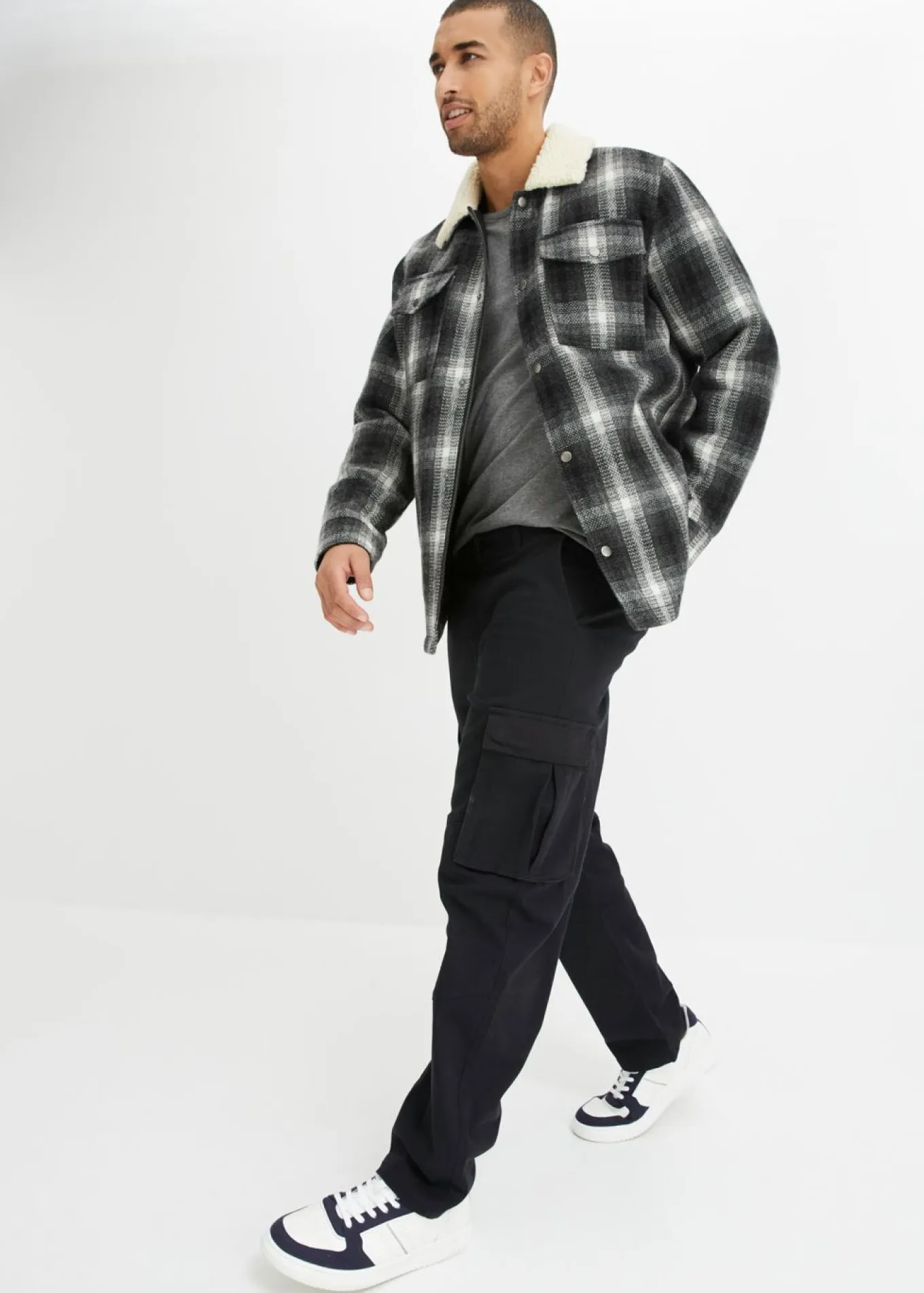 Pantalón cargo holgado de algodón elástico resistente, straight