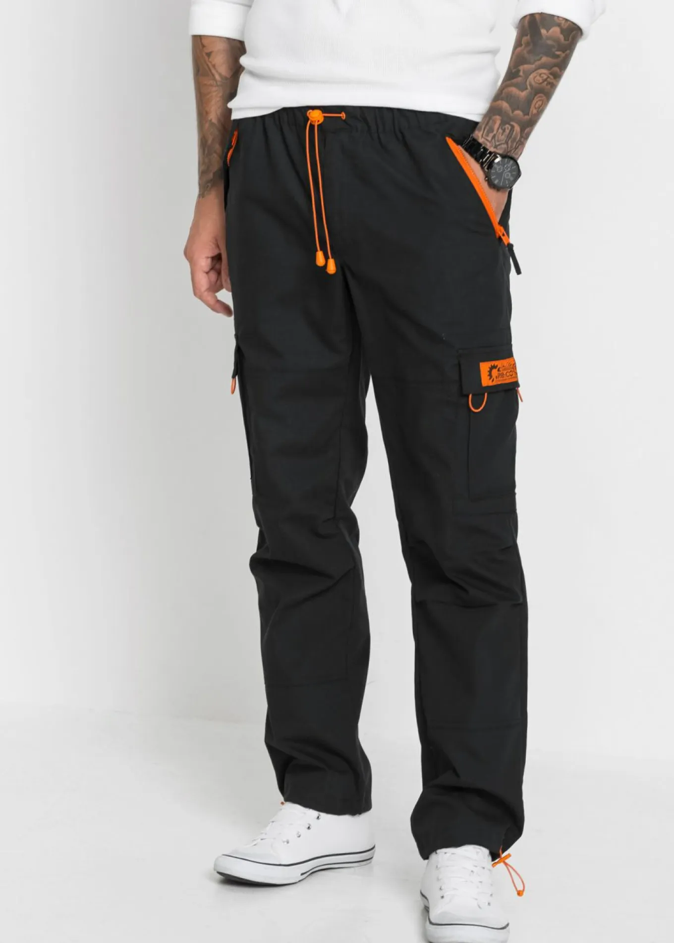 Pantalón cargo, sin cierre, relaxed fit, straight