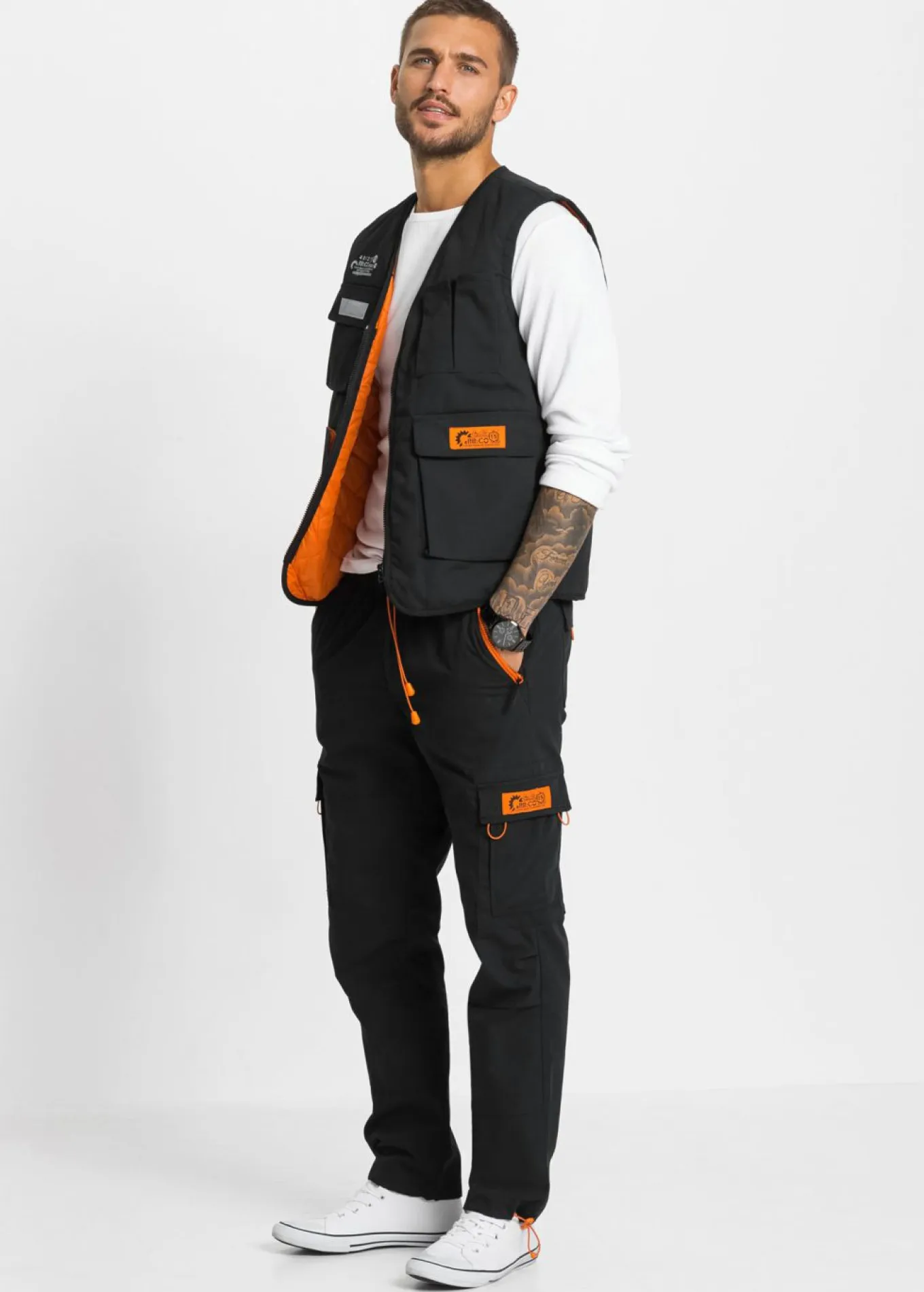 Pantalón cargo, sin cierre, relaxed fit, straight
