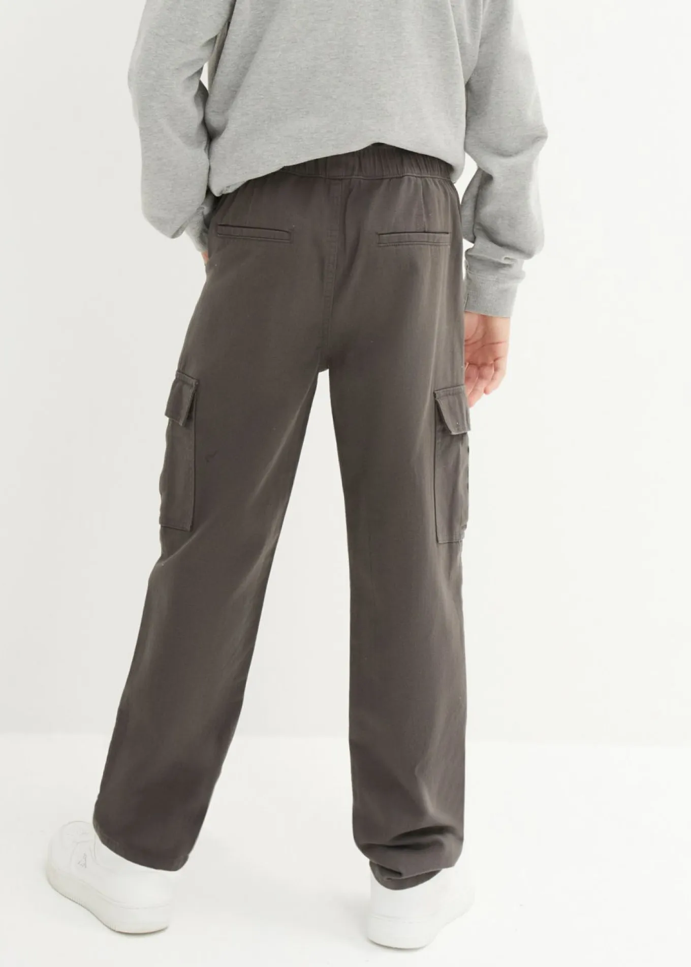 Pantalón cargo sin cierre, de algodón puro, loose fit, straight