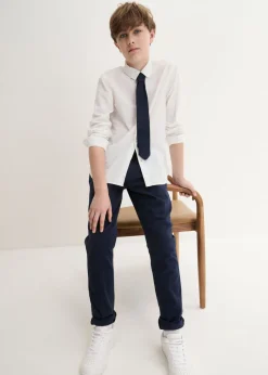 Pantalón chino, camisa de manga larga y corbata (conjunto de 3 piezas)