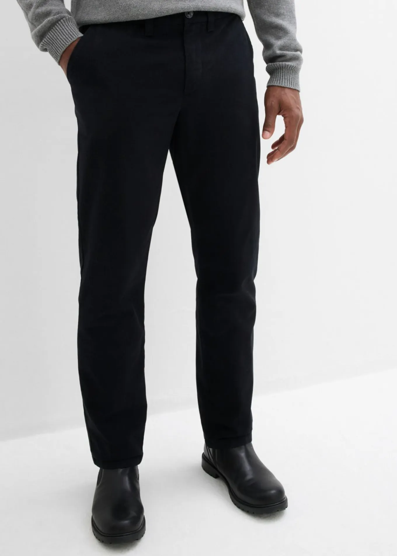 Pantalón chino regular fit de puro algodón, straight