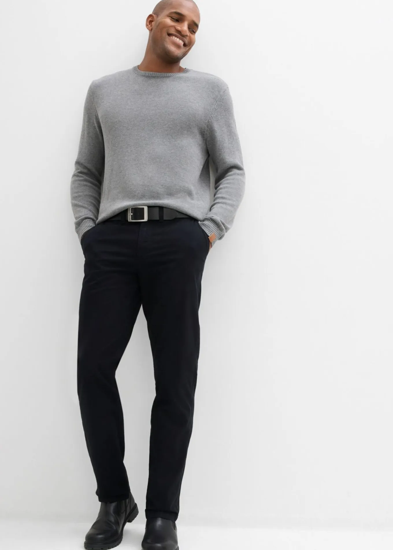 Pantalón chino regular fit de puro algodón, straight