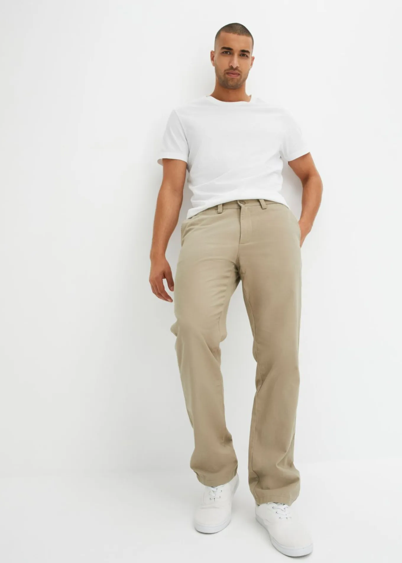 Pantalón chino regular fit de puro algodón, straight