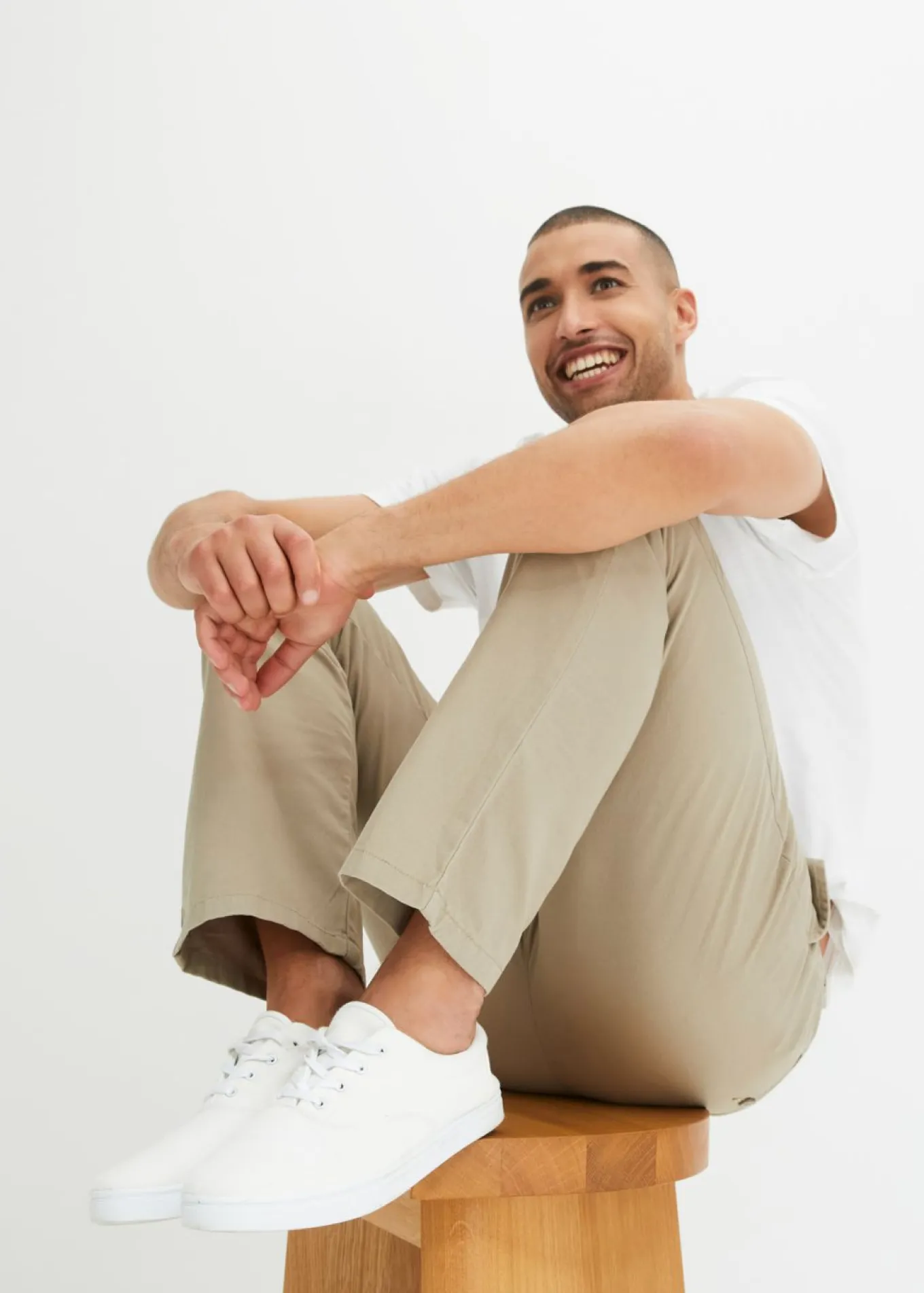 Pantalón chino regular fit de puro algodón, straight