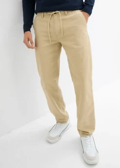 Pantalón chino, relaxed fit, de algodón puro, straight