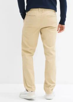 Pantalón chino, relaxed fit, de algodón puro, straight