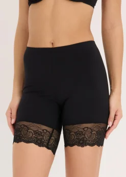Pantalón ciclista antirrozaduras de poliamida con piernas de encaje