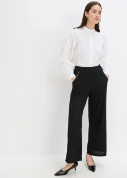 Pantalón con aplicaciones de perlas de punto estructurado