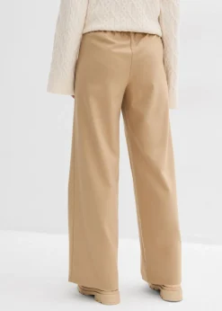 Pantalón con aspecto de lana y cinturilla cómoda