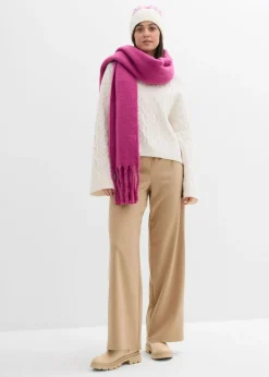 Pantalón con aspecto de lana y cinturilla cómoda