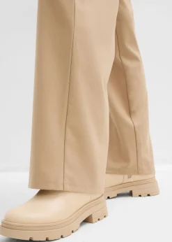 Pantalón con aspecto de lana y cinturilla cómoda