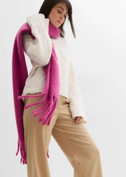 Pantalón con aspecto de lana y cinturilla cómoda