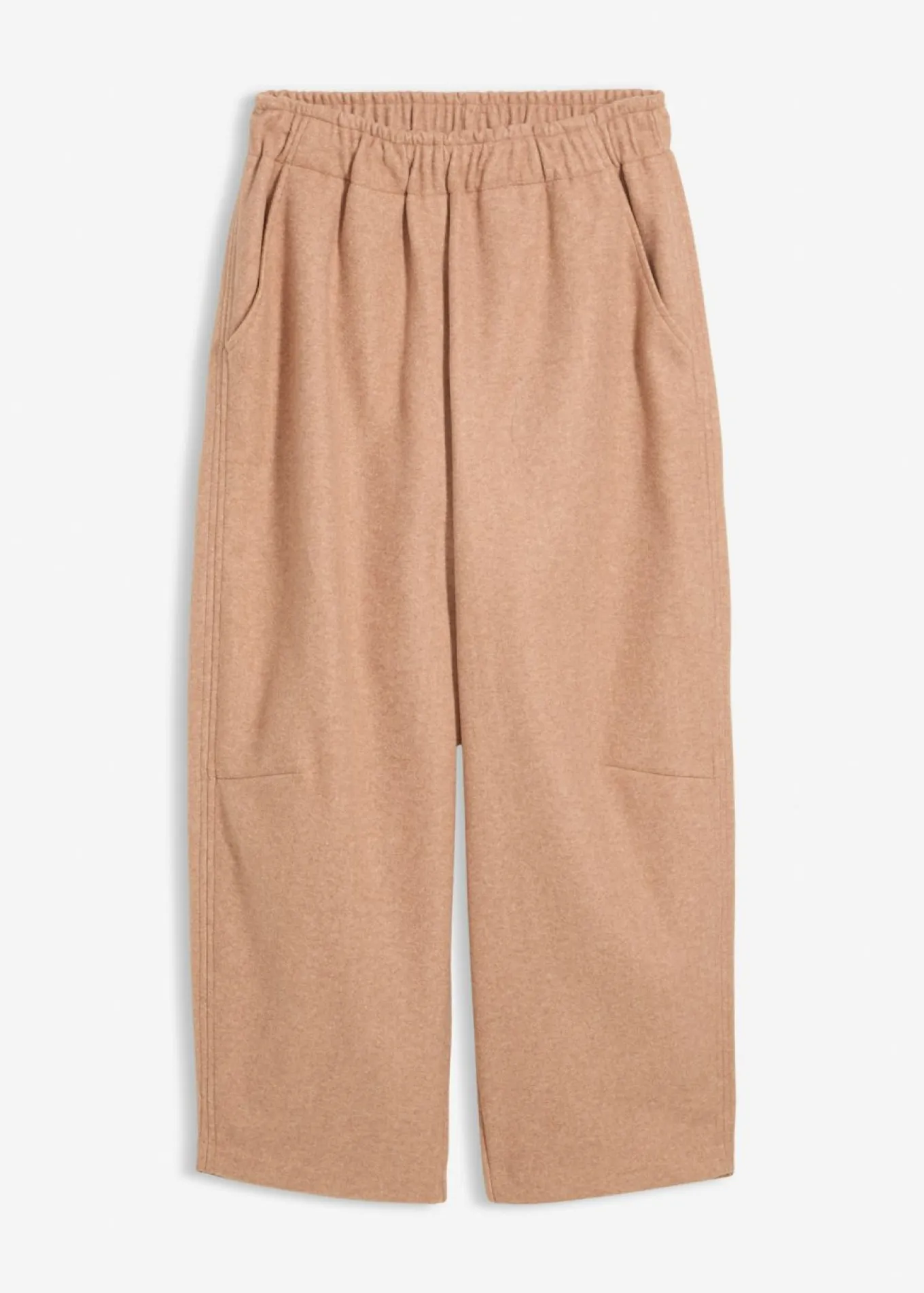 Pantalón con aspecto de lana y corte barrel