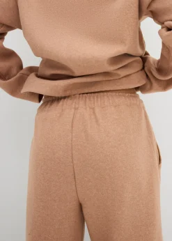 Pantalón con aspecto de lana y corte barrel