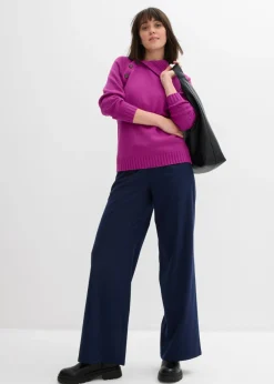 Pantalón con aspecto de lana y cinturilla cómoda