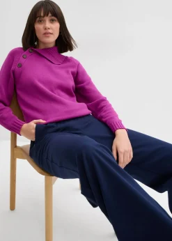 Pantalón con aspecto de lana y cinturilla cómoda
