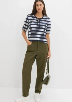 Pantalón con cinturilla cómoda y corte barrel