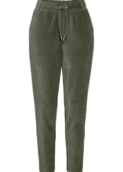 Pantalón con cinturilla elástica y aspecto de pana