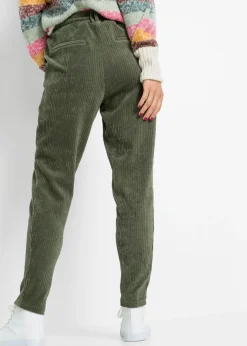 Pantalón con cinturilla elástica y aspecto de pana