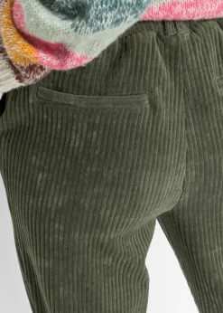 Pantalón con cinturilla elástica y aspecto de pana