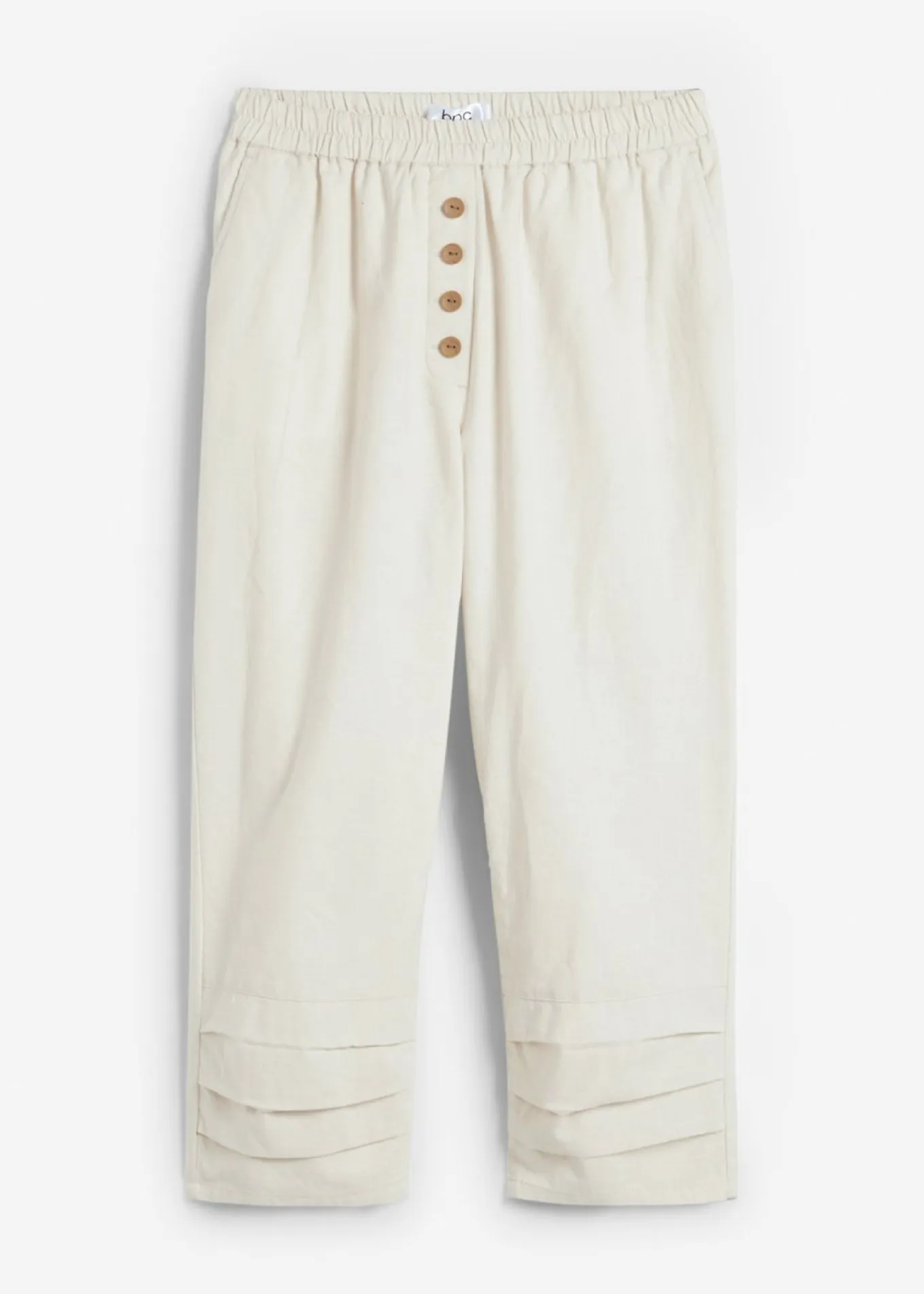 Pantalón con corte zanahoria de mezcla de lino y algodón