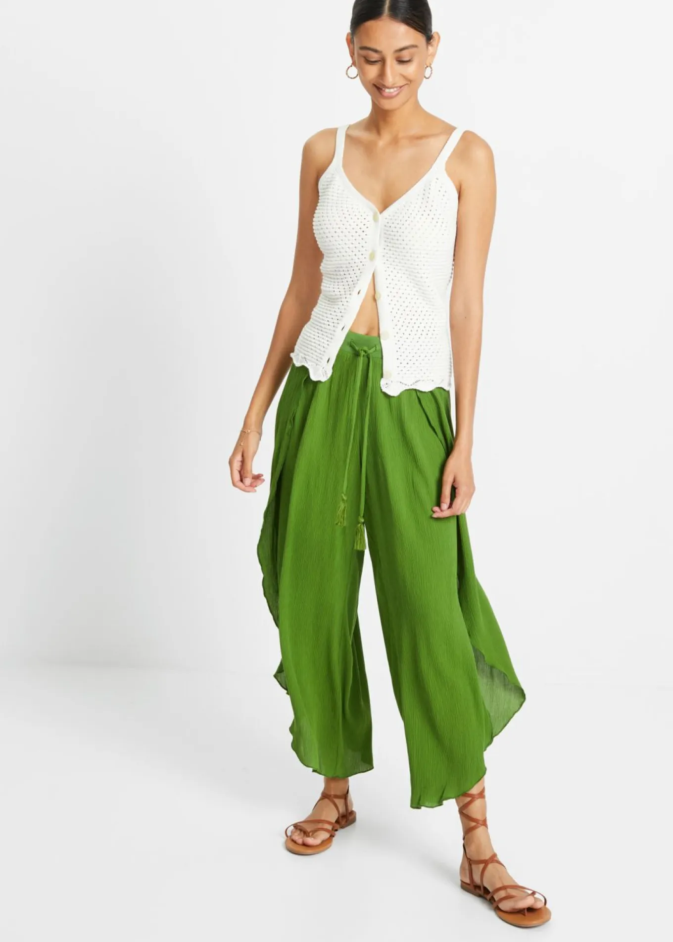 Pantalón con efecto arrugado estructurado