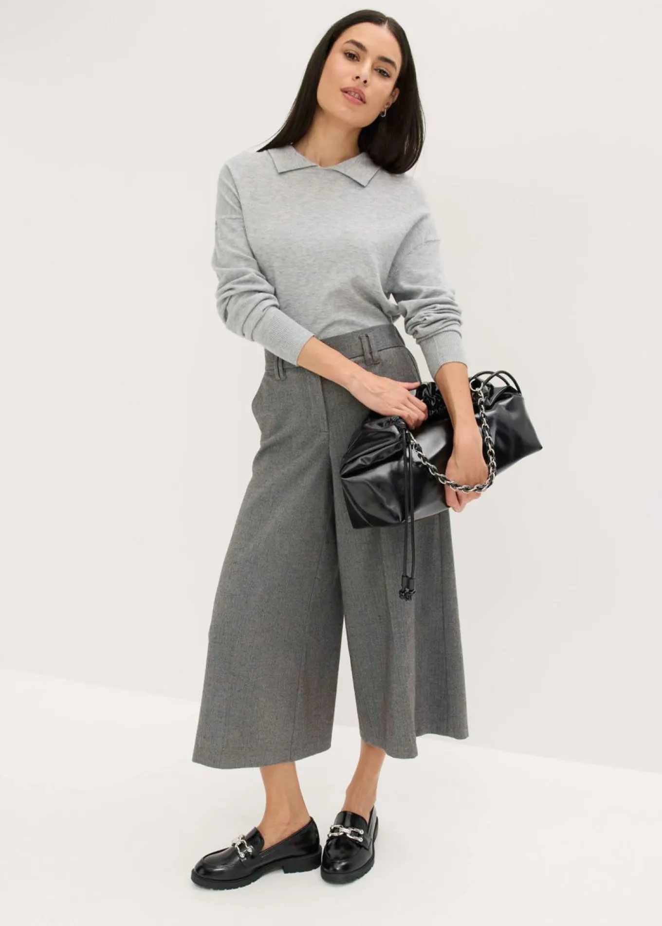 Pantalón con espiga en aspecto de lana