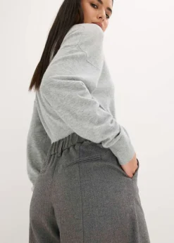 Pantalón con espiga en aspecto de lana