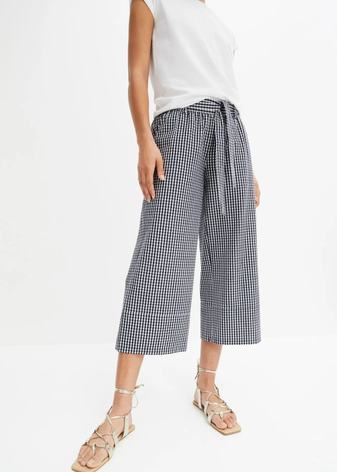 Pantalón con estampado de cuadros vichy