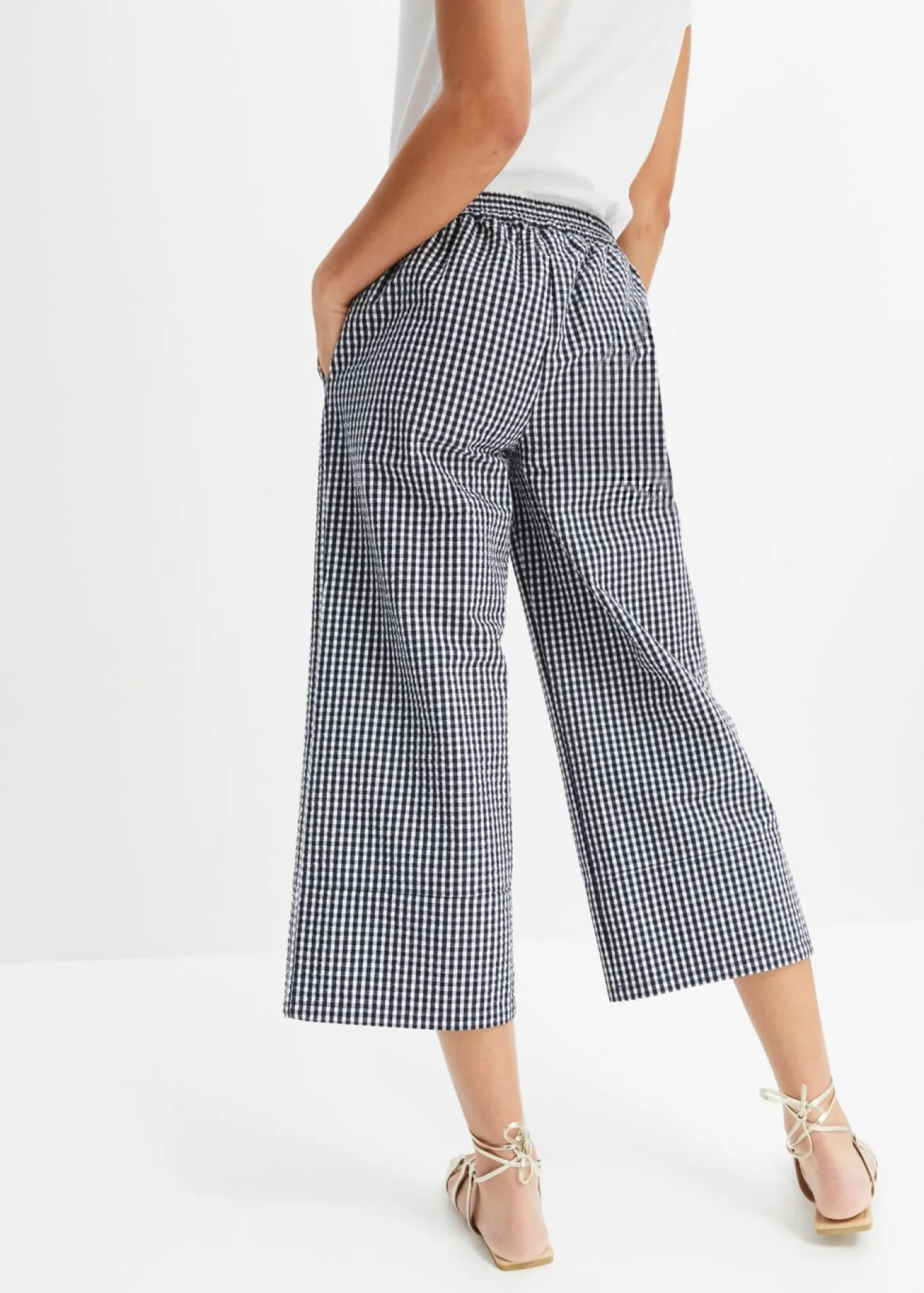 Pantalón con estampado de cuadros vichy