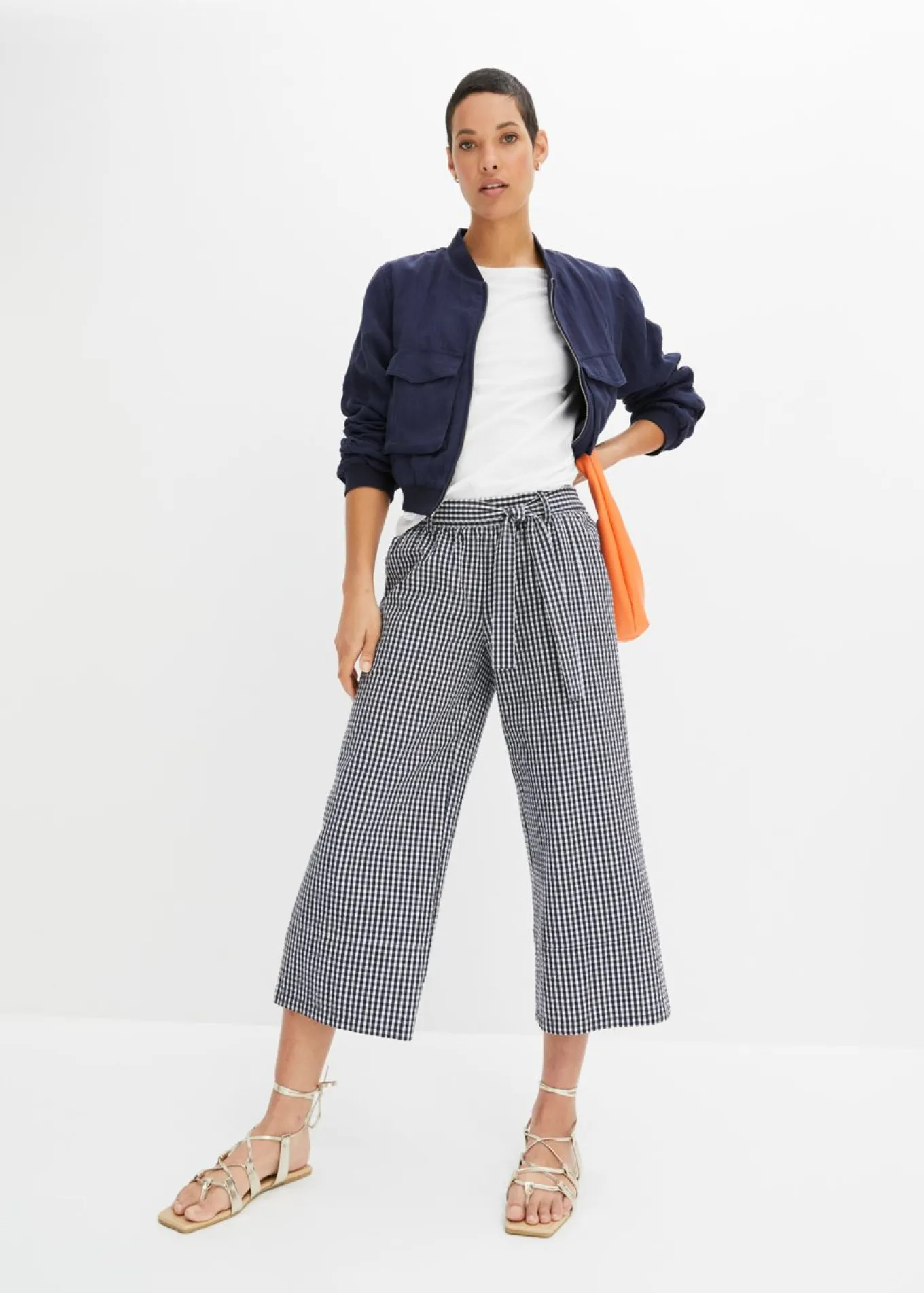 Pantalón con estampado de cuadros vichy