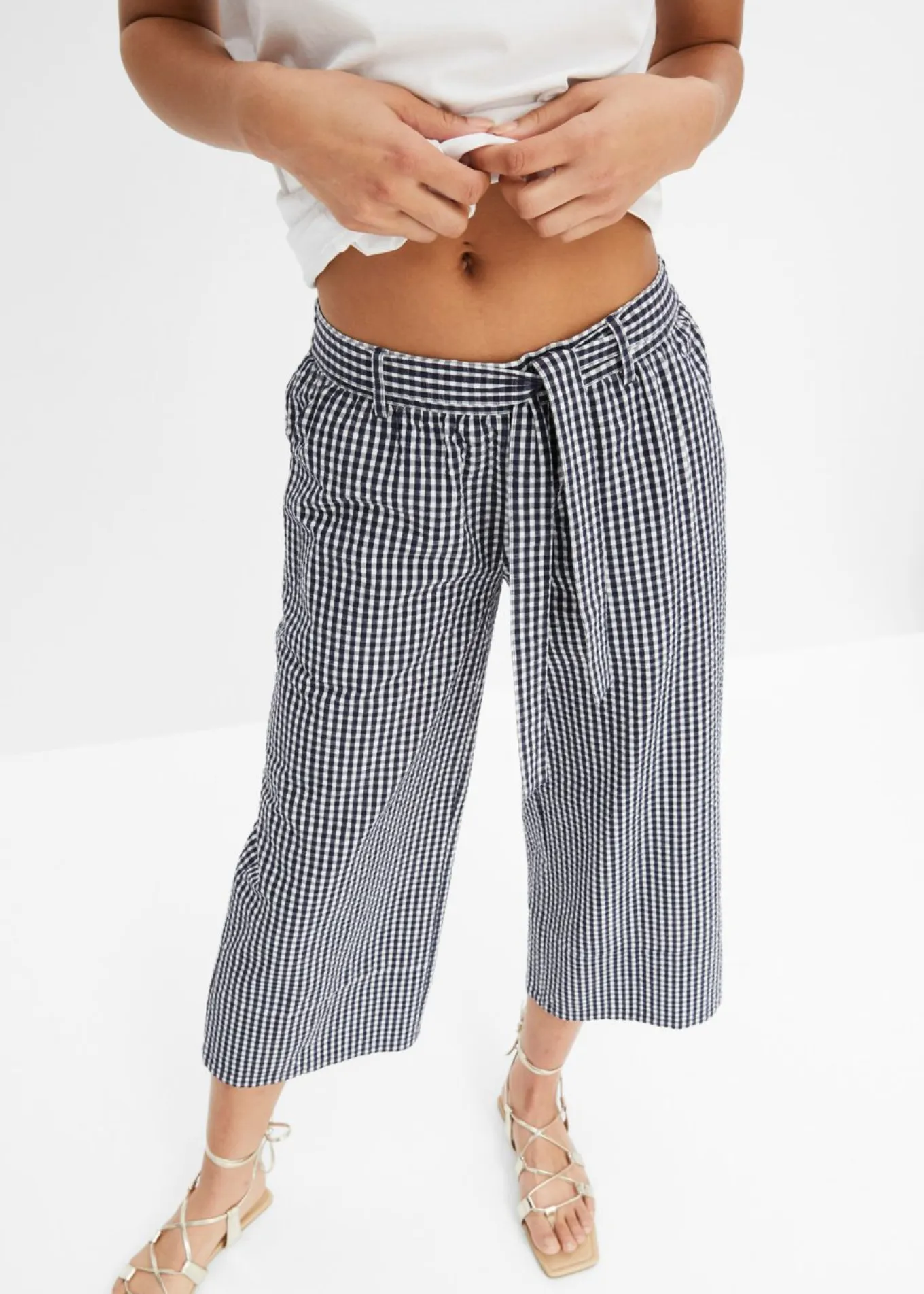 Pantalón con estampado de cuadros vichy