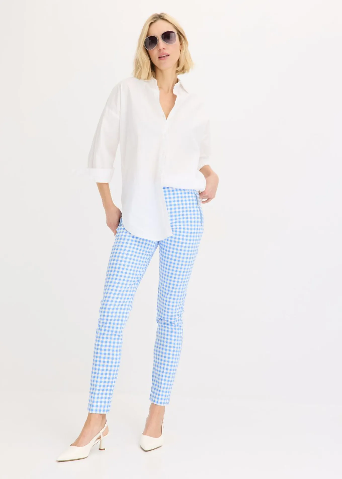 Pantalón con estampado de cuadros vichy