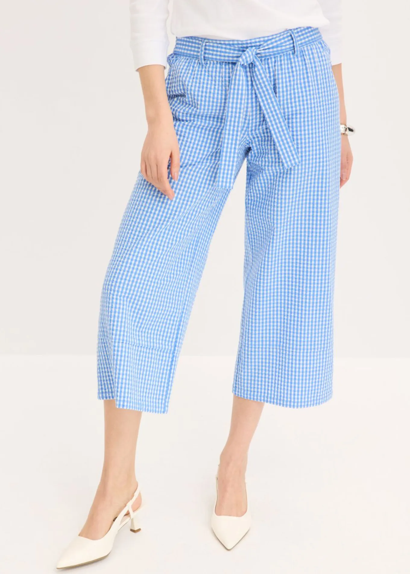 Pantalón con estampado de cuadros vichy