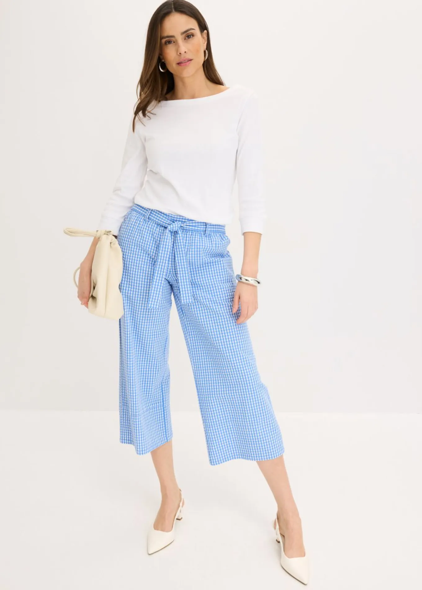 Pantalón con estampado de cuadros vichy