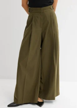 Pantalón con hebilla lateral de mezcla de viscosa