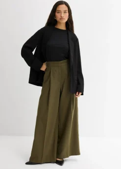 Pantalón con hebilla lateral de mezcla de viscosa