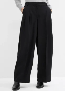 Pantalón con pinzas, cinturilla cómoda y abertura