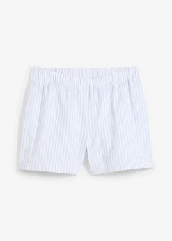 Pantalón corto a rayas de algodón puro