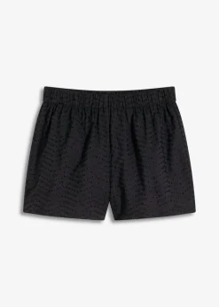 Pantalón corto con bordado calado