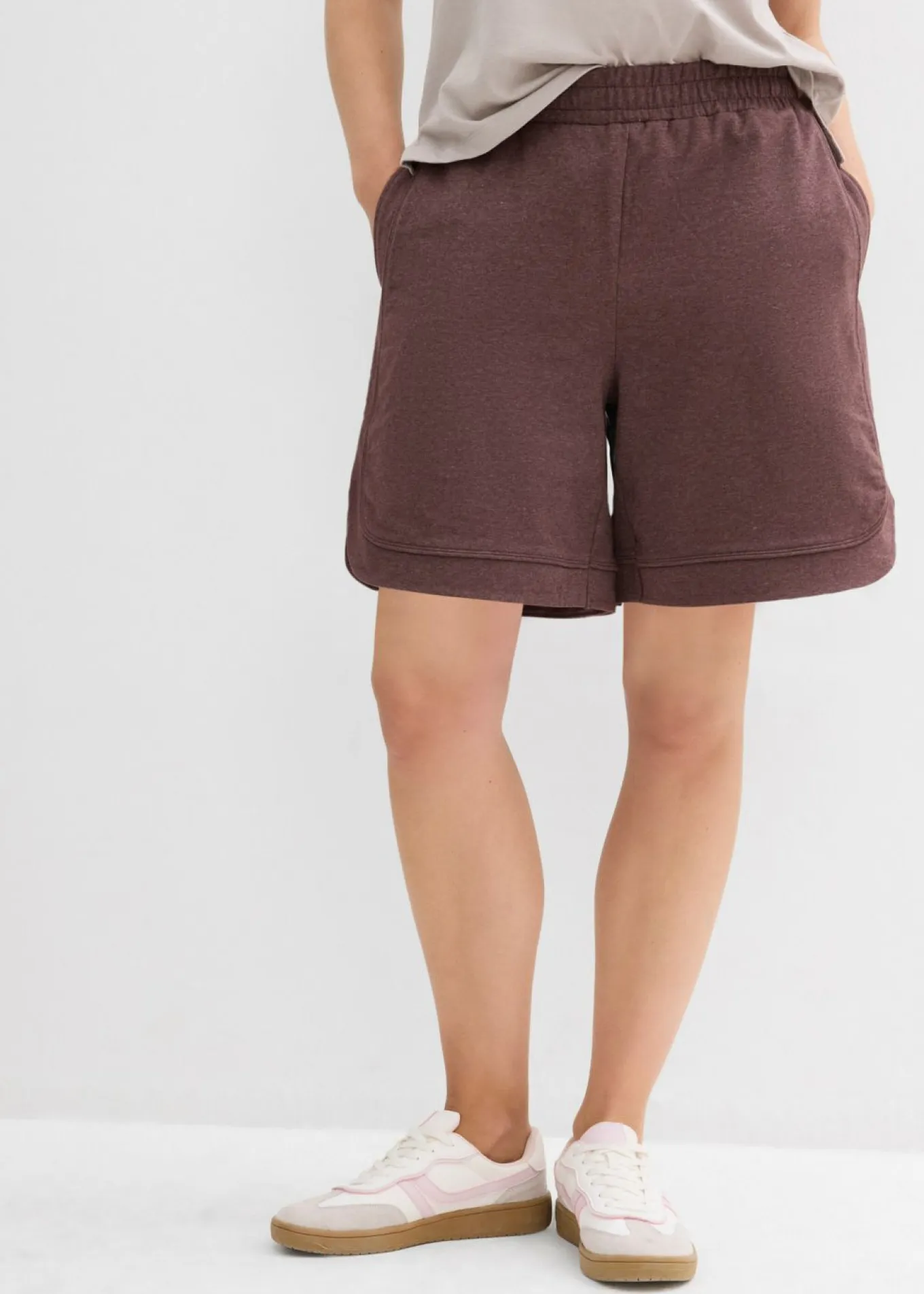 Pantalón corto de chándal de mezcla de algodón con corte ancho