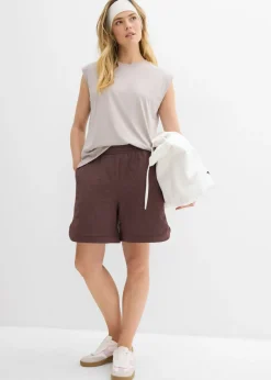 Pantalón corto de chándal de mezcla de algodón con corte ancho