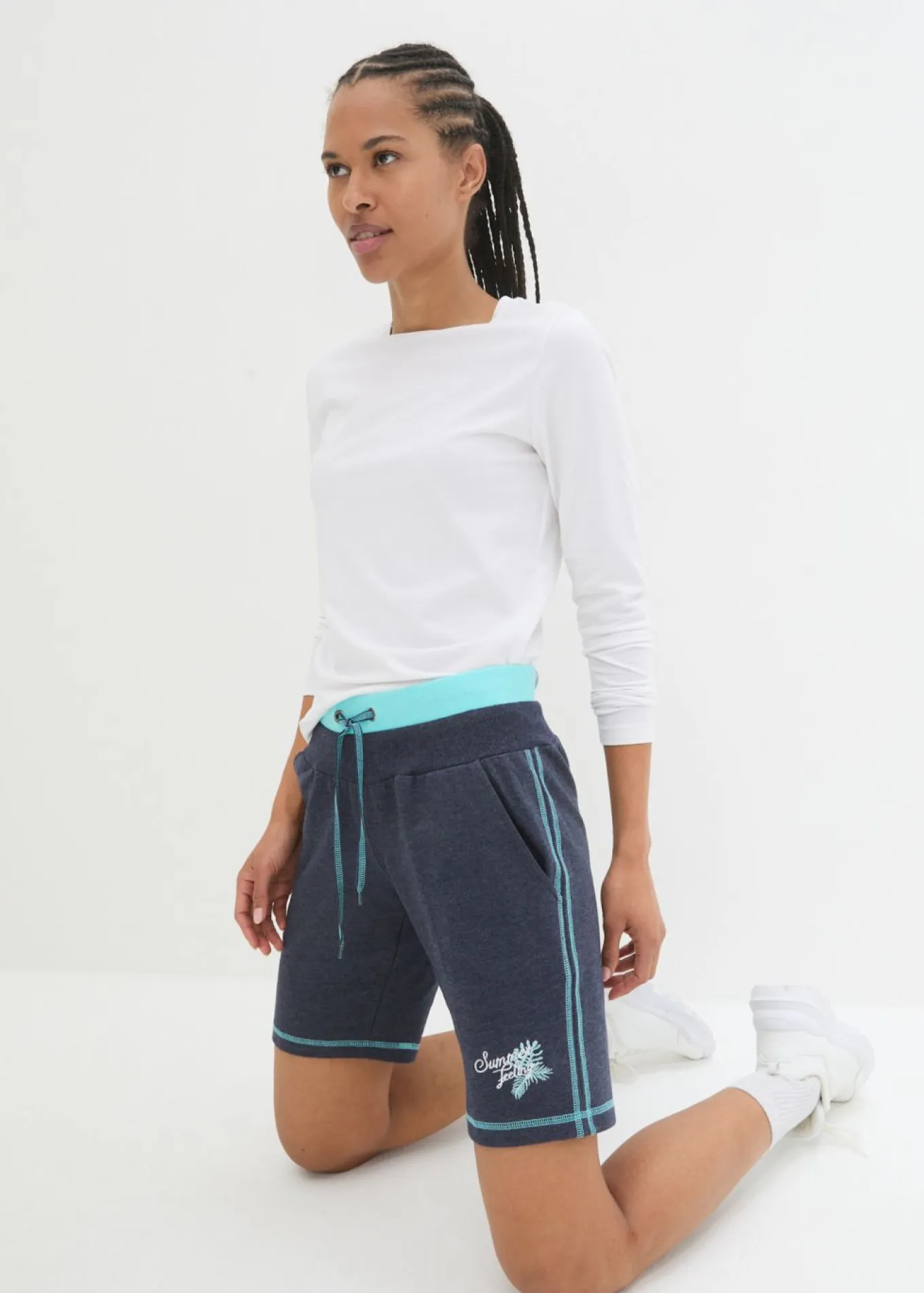 Pantalón corto de chándal de mezcla de algodón