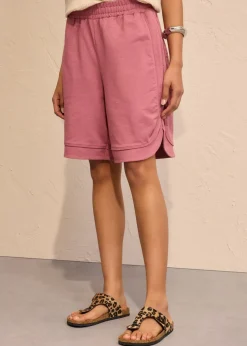 Pantalón corto de chándal de mezcla de algodón con corte ancho