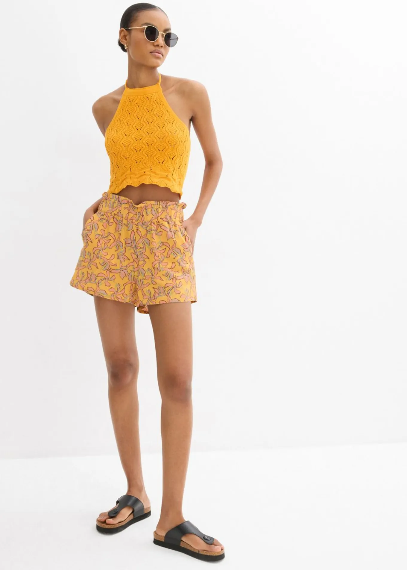 Pantalón corto de mezcla de viscosa y algodón