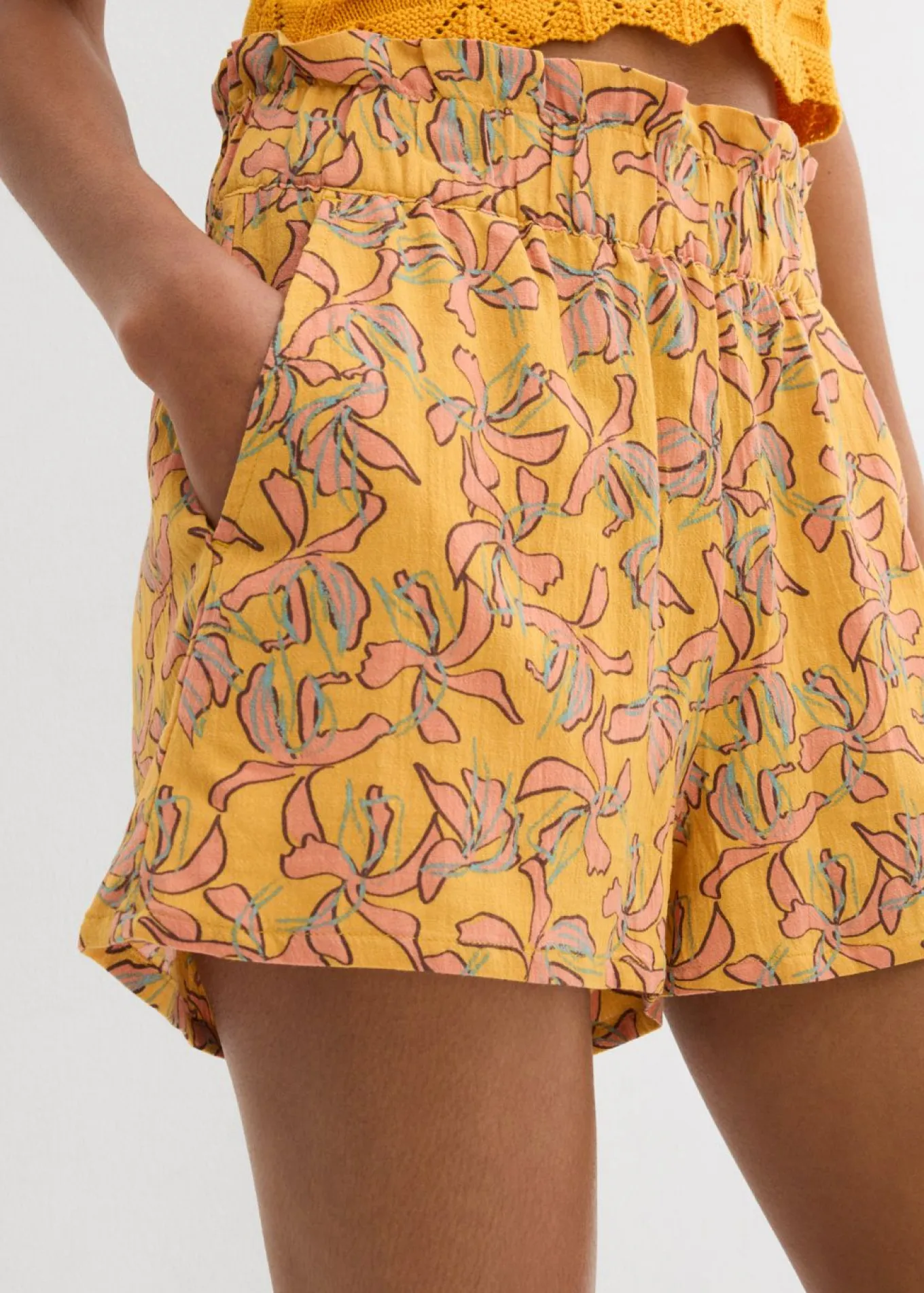 Pantalón corto de mezcla de viscosa y algodón