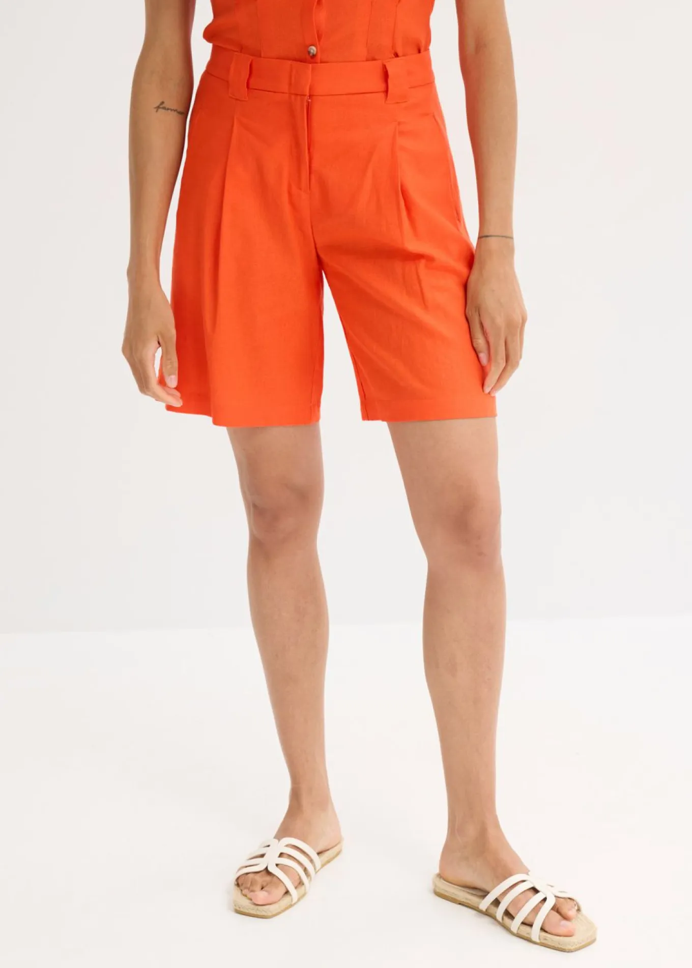 Pantalón corto de mezcla de lino ligero